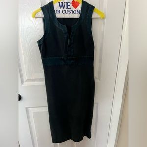 Banana Republic dress. Size 0. Teal with velvet trim.